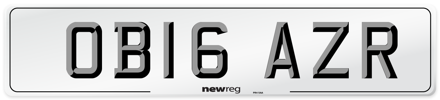 OB16 AZR Number Plate from New Reg